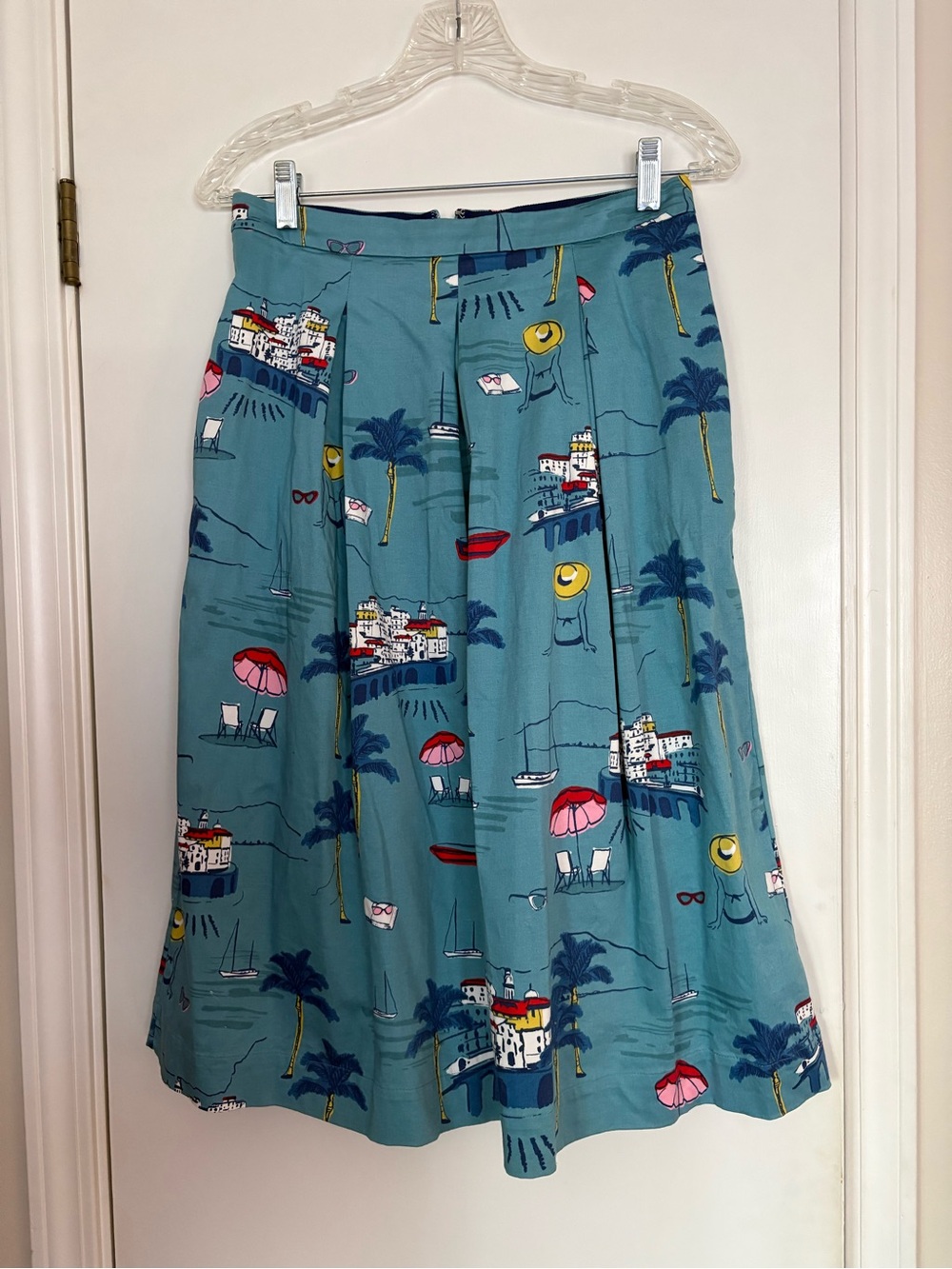 Boden Riviera Print Midi Skirt Sz 6 - Picture 2 of 10